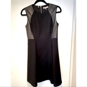 NWOT: Rebecca Taylor Leather Block A-line Dress